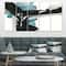 Designart - Geometric Black and Teal III - Modern & Contemporary Canvas Artwork